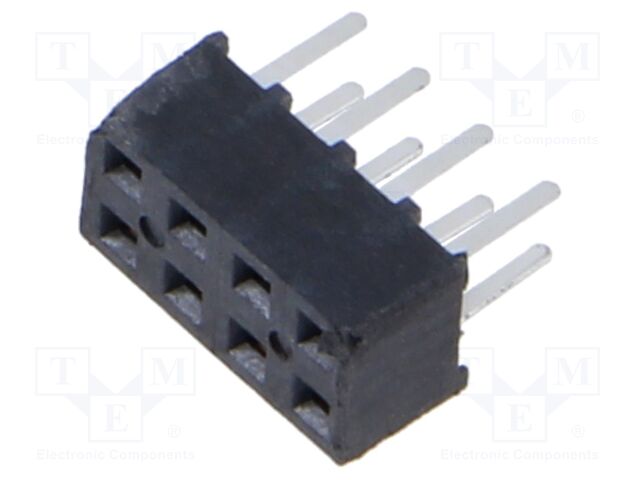 Connector: pin strips; female; PIN: 8; 2mm; gold-plated; SMT; socket
