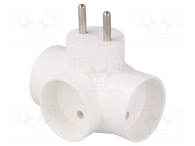 Connector: AC supply; splitter; Layout: 2P; white