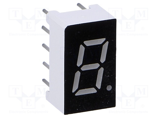 Display: LED; 7-segment; 7.62mm; yellow; 40mcd; cathode; No.char: 1