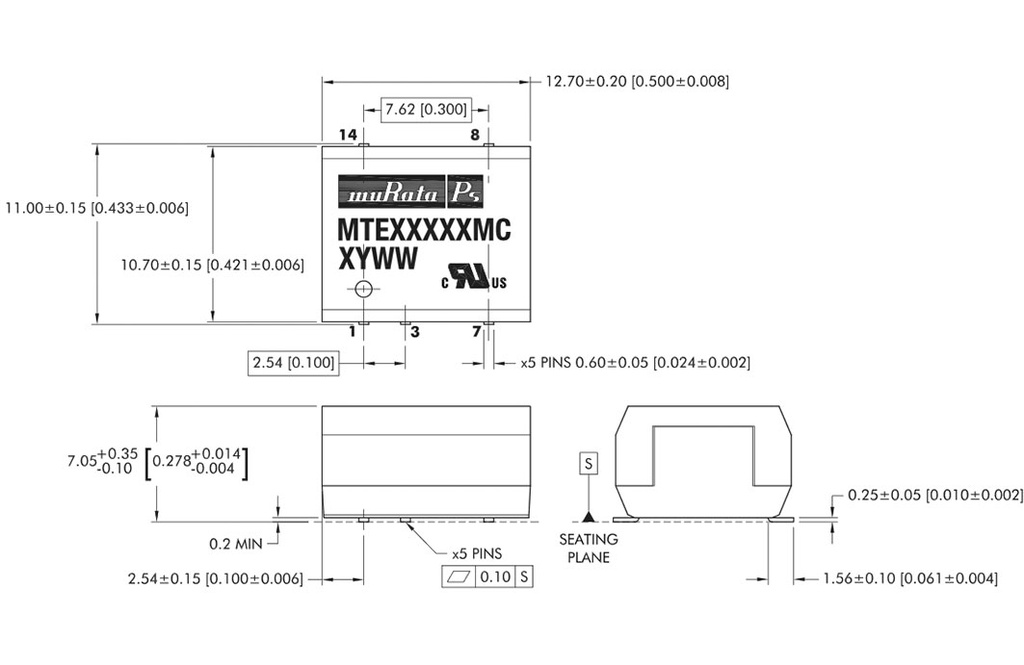 Converter: DC/DC; 1W; Uin: 21.6÷26.4V; Uout: 5VDC; Iout: 200mA; SMD