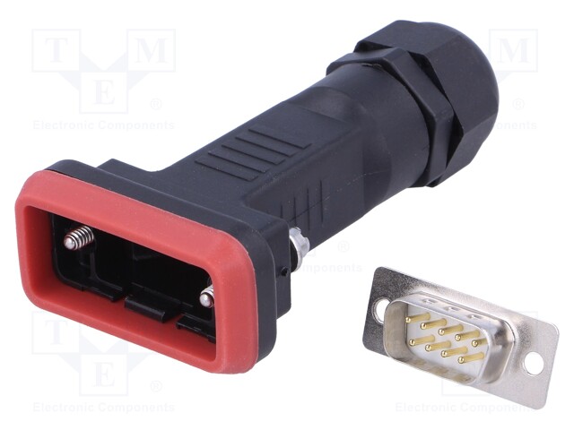 D-Sub; PIN: 9; male; for cable; soldering; Plating: gold flash