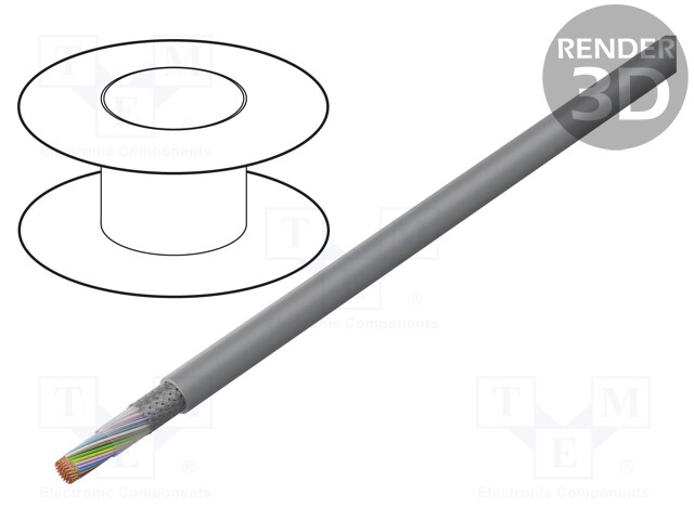 Wire; TRONIC-CY LiY-CY; 52x0,14mm2; tinned copper braid; PVC
