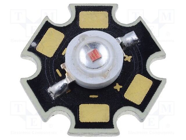 Power LED; STAR; yellow; 590nm; 30÷40lm; 120°; P: 1W