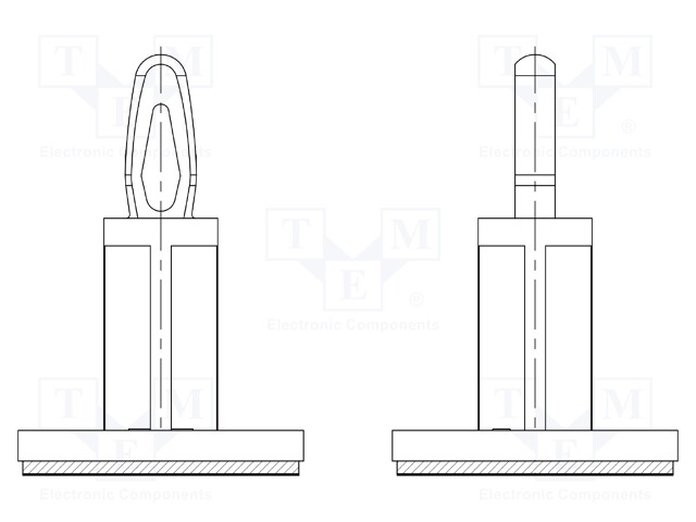 PCB distance; polyamide 66; L: 10mm; self-adhesive,snap fastener