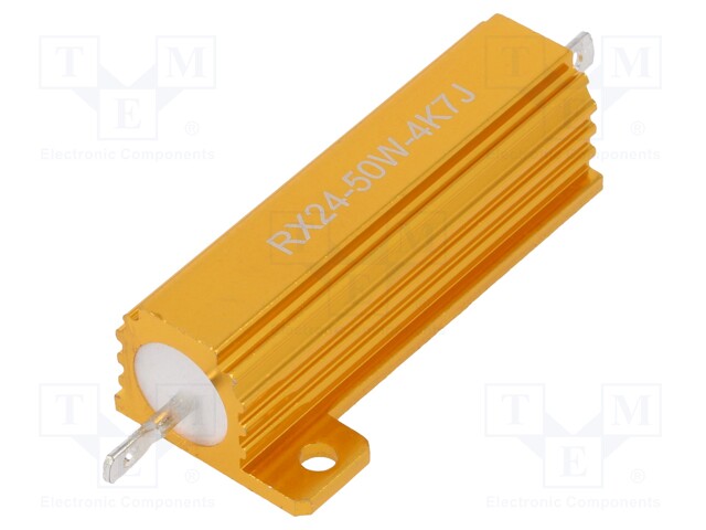 Resistor: wire-wound; with heatsink; 4.7kΩ; 50W; ±5%; 30ppm/°C