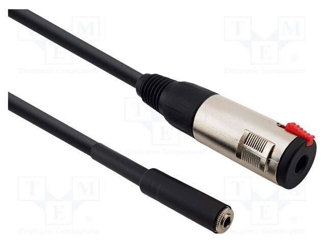 Cable; Jack 3.5mm socket,Jack 6,3mm socket; 2m; black; PVC