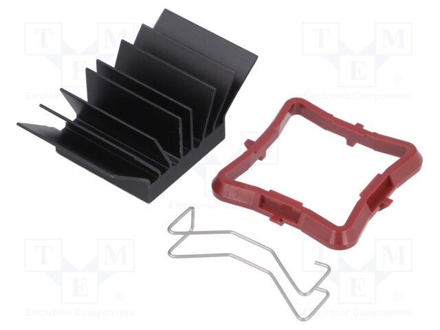 Heatsink: extruded; grilled; black; L: 23mm; W: 23mm; H: 14.5mm