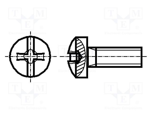 Screw; M4x12; Head: button; Phillips,slotted; steel; zinc