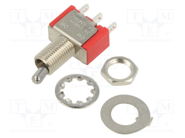Switch: toggle; Pos: 2; SPDT; ON-ON; 2A/250VAC; 5A/28VDC; -30÷85°C