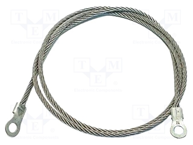 Ground/earth cable; ring terminal,both sides; Len: 3.05m