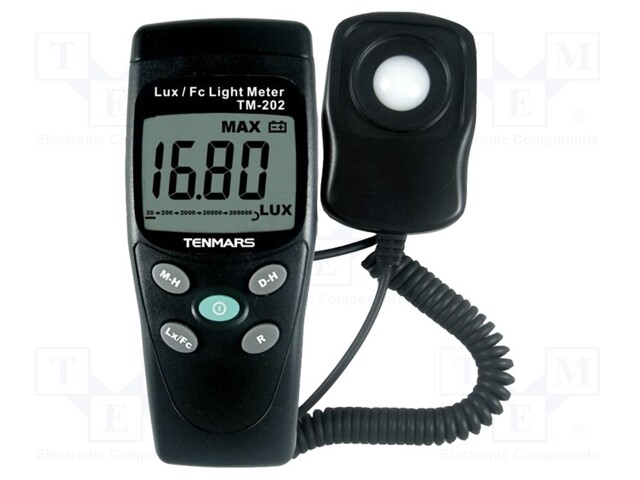 Light meter; 20/200/2k/20k/200klx,20/200/2k/20kFc; 3%; 2,5x/s