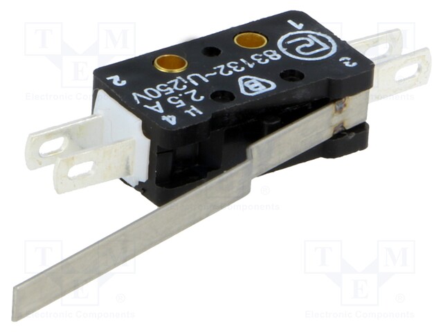 Microswitch SNAP ACTION; with lever; SPST-NO + SPST-NC; ON-(ON)