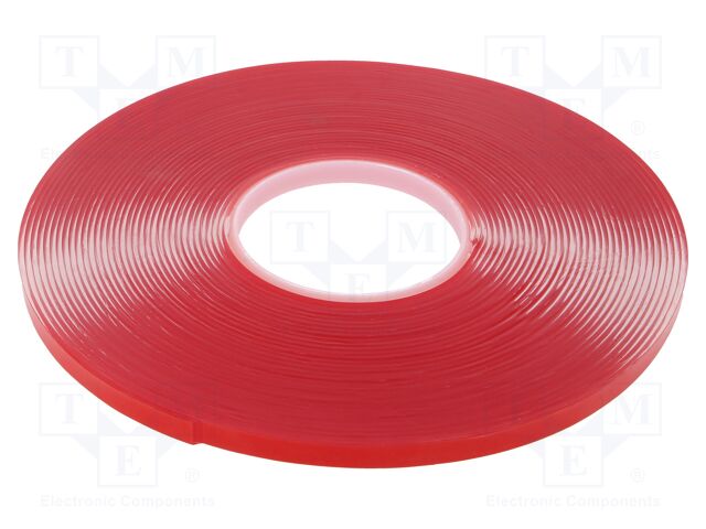 Tape: fixing; W: 9mm; L: 16.5m; Thk: 2mm; two-sided adhesive; acrylic