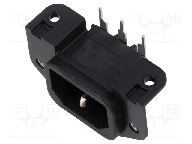 Connector: AC supply; socket; male; 10A; 250VAC; IEC 60320; C14 (E)