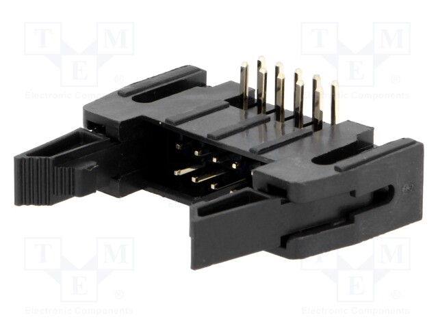 Socket; IDC; male; PIN: 10; angled 90°; THT; gold-plated; 2.54mm