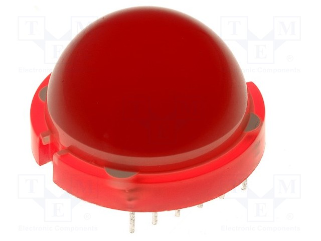 LED; 20mm; red; 50÷80mcd; 120°; No.of term: 12; 20mA; Front: convex