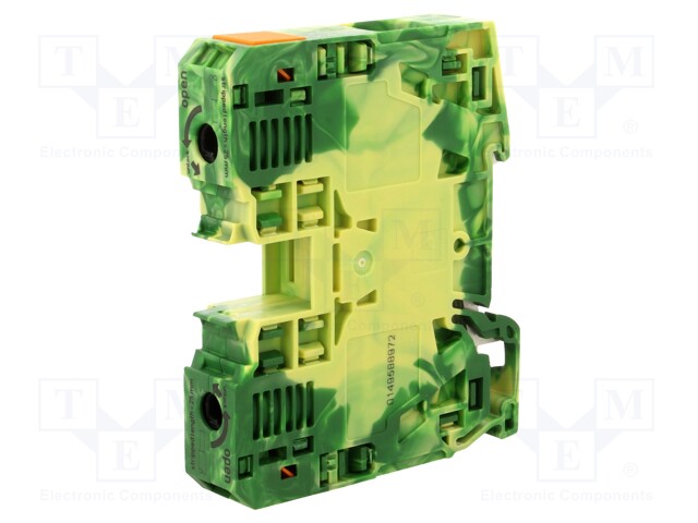 Splice terminal: rail; 6÷35mm2; ways: 1; terminals: 2; yellow-green