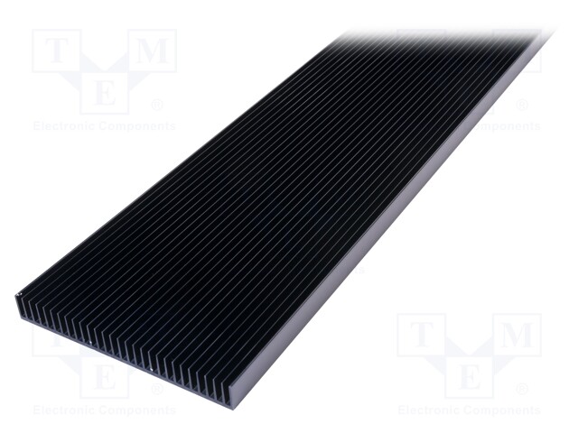 Heatsink: extruded; grilled; black; L: 1000mm; W: 200mm; H: 25mm