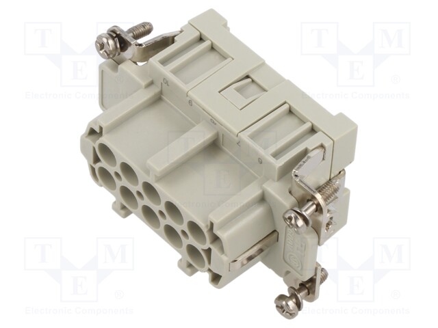 Connector: HDC; contact insert; female; CCE; PIN: 10; 10+PE; 16A