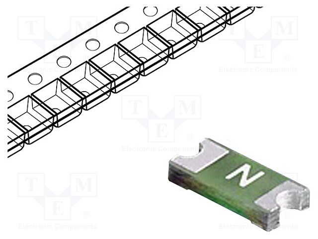 Fuse: fuse; ultra rapid; 500mA; 63VAC; 63VDC; SMT; 3,18x1,52x0,58mm