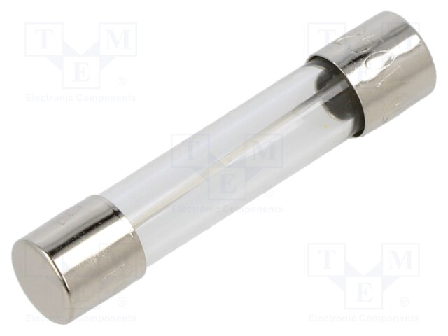 Fuse: fuse; quick blow; 6A; 250VAC; cylindrical,glass; 6.3x32mm