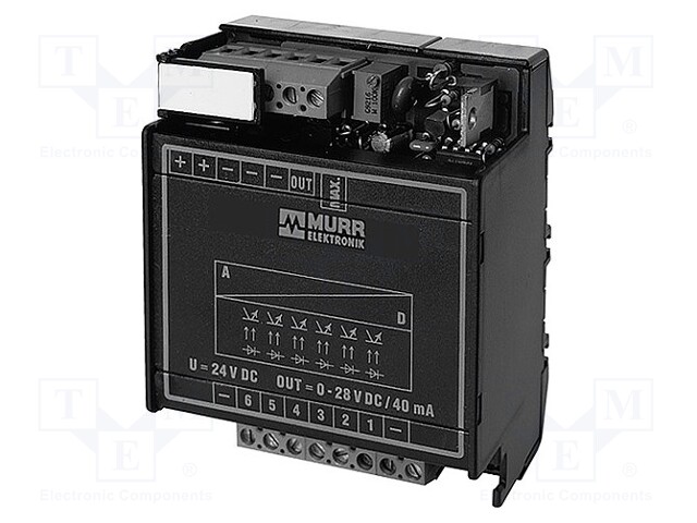 Converter: analog signals; DIN; 0÷10VDC; 19.2÷28.8VDC; 0÷50°C