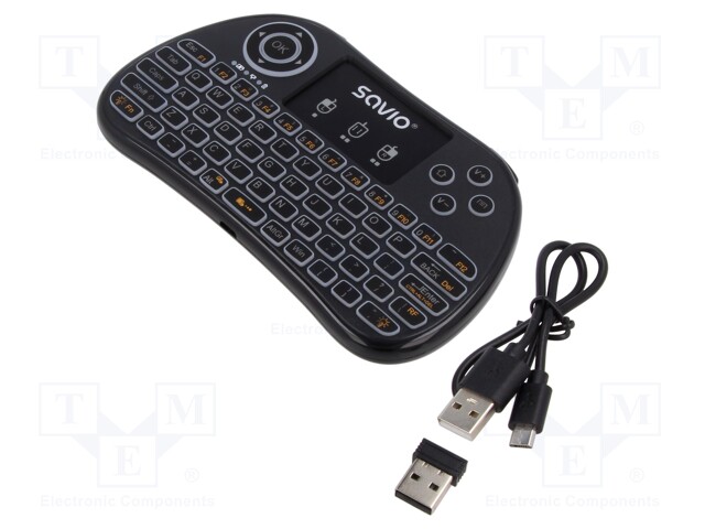 Keyboard; black; USB A; wireless; Features: touchpad,with LED; 10m