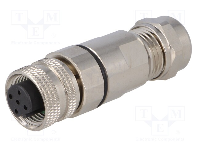 Plug; M12; PIN: 5; female; B code-Profibus; for cable; soldered