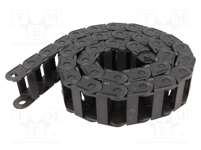 Cable chain; Series: Light; Bend.rad: 38mm; L: 986mm; Colour: black
