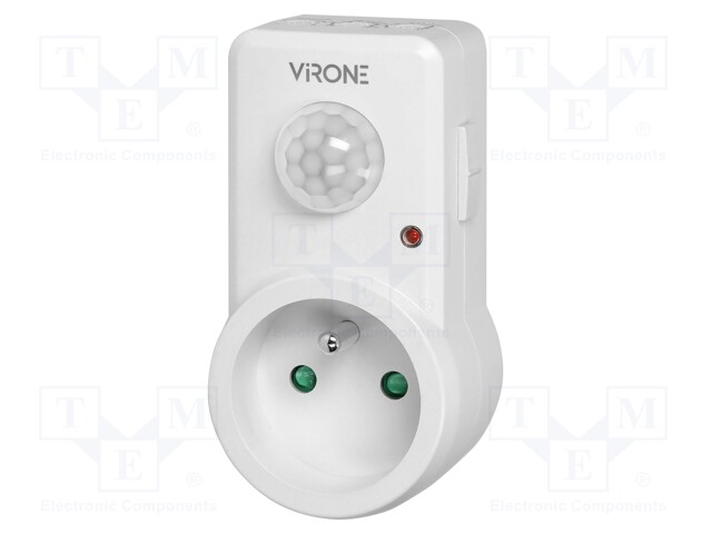 Motion sensor; plug-in; 230VAC; IP20; -20÷40°C; 9m; 120°; 1.2kW