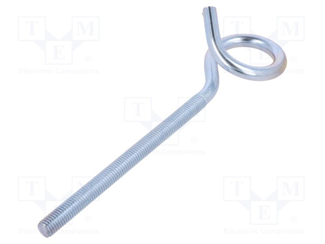 Hook; ring; steel; zinc; Thread len: 130mm; Overall len: 200mm
