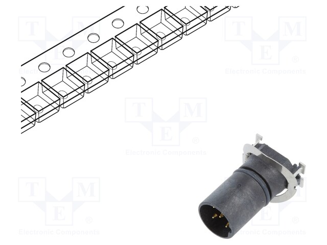 Socket; M12; PIN: 5; male; B code-Profibus; on PCBs; SMT; IP65,IP68