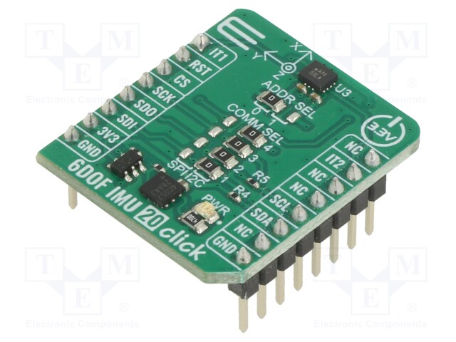 Click board; accelerometer,gyroscope; I2C,SPI; BMI323; 3.3VDC