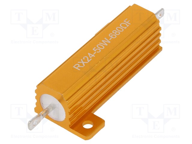 Resistor: wire-wound; with heatsink; 680Ω; 50W; ±1%; 30ppm/°C