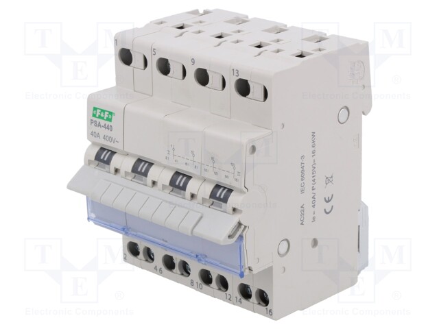 Module: mains-generator switch; Poles: 4; 230/400VAC; 40A; IP20
