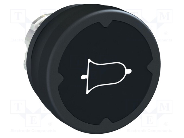 Switch: push-button; Stabl.pos: 1; 22mm; black; Illumin: none; IP66