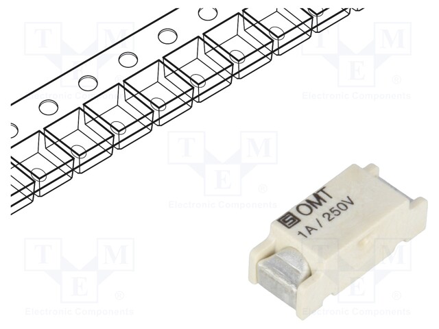 Fuse: fuse; time-lag; 1A; 250VAC; 250VDC; SMD; 11x4,6x3,9mm; OMT 250