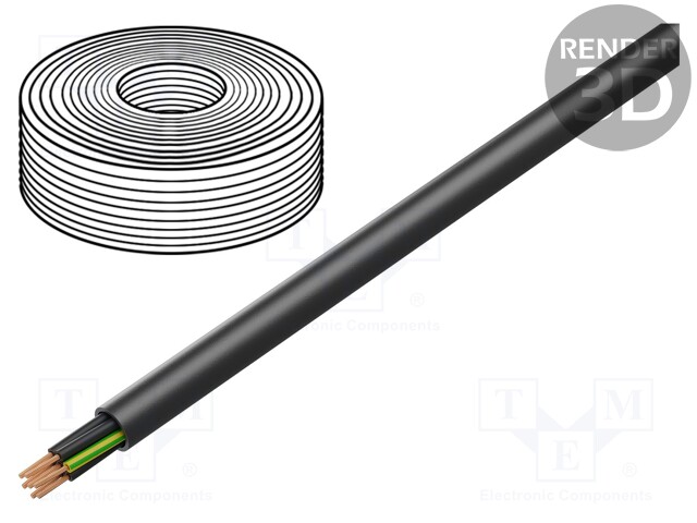 Wire; H07RN-F,TITANEX®; stranded; Cu; 7G2,5mm2; rubber; black