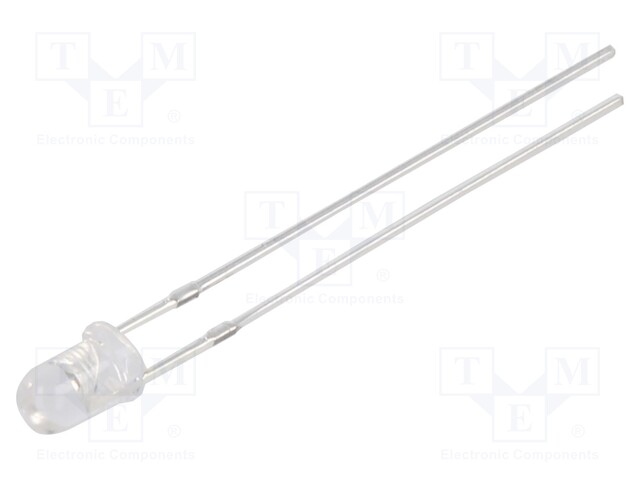 LED; 3mm; red; 4000÷5000mcd; 30°; Front: convex; 2.1÷2.6V