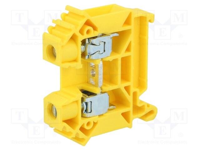 Splice terminal: rail; 0.5÷16mm2; ways: 1; terminals: 2; yellow