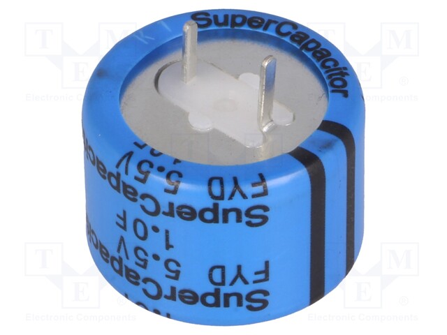 Capacitor: electrolytic; 1F; 5.5VDC; ESR: 35Ω; THT; -20÷+80%