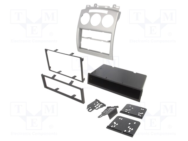 Radio mounting frame; Mazda; 2 DIN; silver