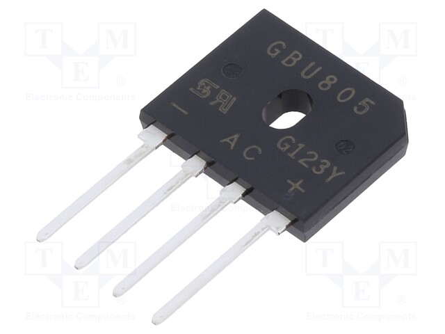 Bridge rectifier: single-phase; Urmax: 600V; If: 8A; Ifsm: 200A