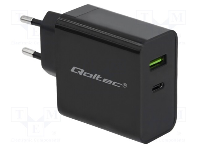 Power supply: switched-mode; plug,charger; 5VDC,; 3A; 45W; black