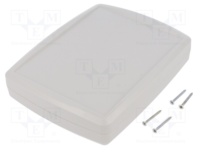 Enclosure: multipurpose; X: 144mm; Y: 184mm; Z: 38mm; ABS; light grey