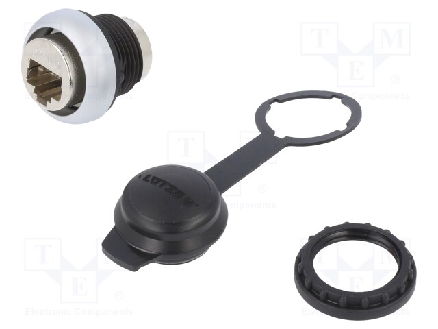 RJ45 socket; 22mm; -25÷70°C; Ø22.3mm; IP20/IP65; on panel; 24VAC