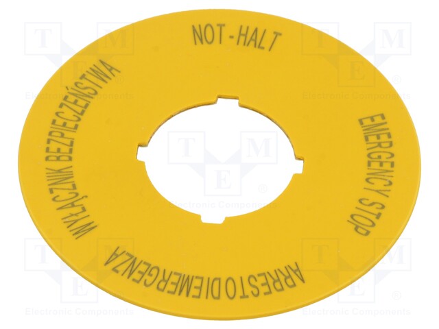 Description label; 22mm; for emergency button