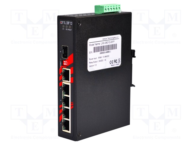 Industrial module: switch Ethernet; unmanaged; 12÷48VDC; RJ45