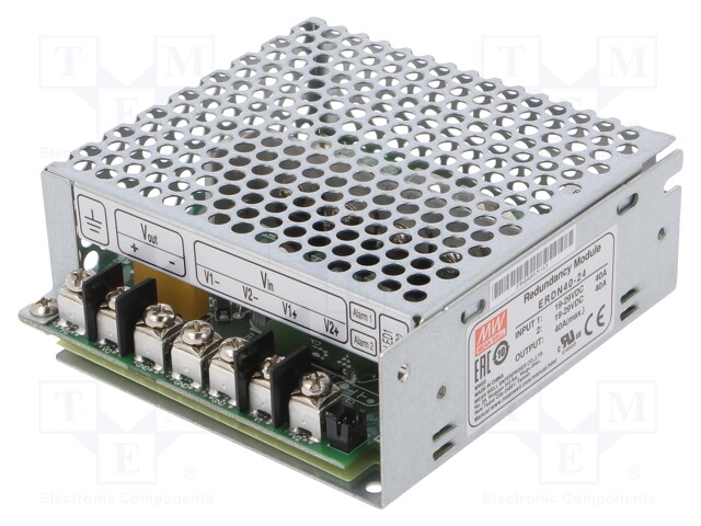 Module: redundancy; 24VDC; 40A; 19÷29VDC; -40÷80°C