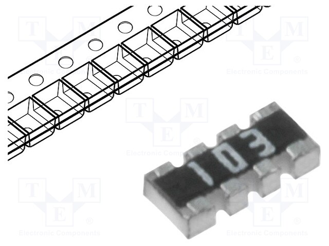 Resistor network: Y; 180Ω; SMD; 0804; No.of resistors: 4; 63mW; ±5%